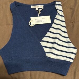 Z Supply Blue and White Striped Crop Top